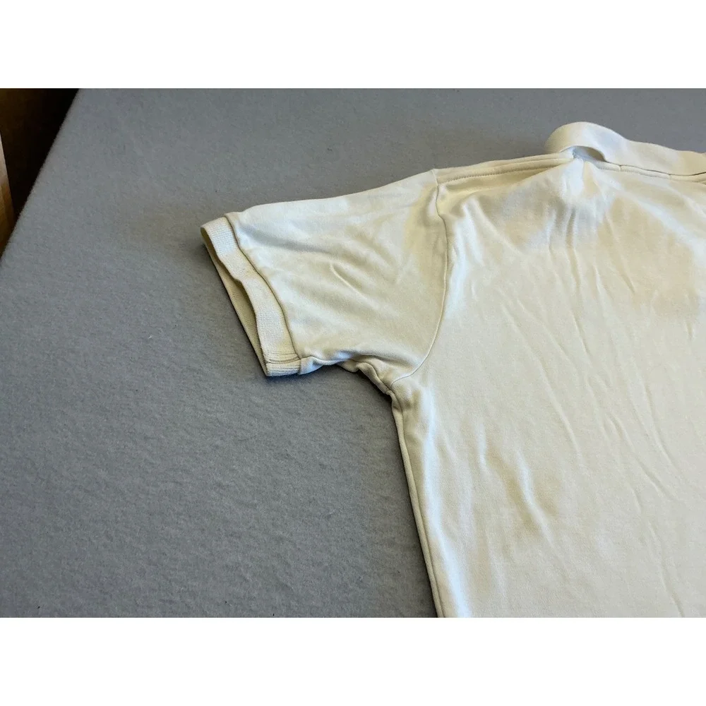 Polo Ralph Lauren Polo Shirt Cream Short Sleeve Cotton Mens Medium Classic Logo